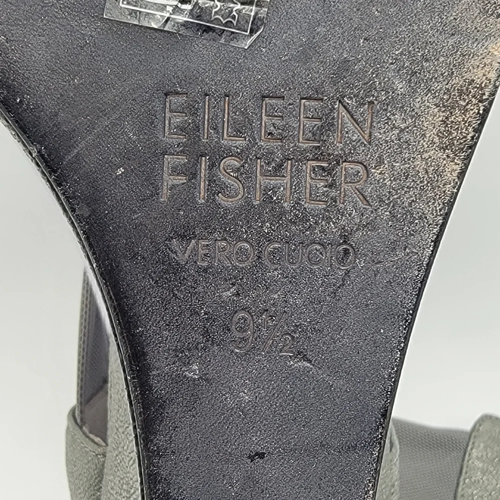 Eileen Fisher Elegant Gray Wedge‎ Sandals SIZE 9.5. #1485